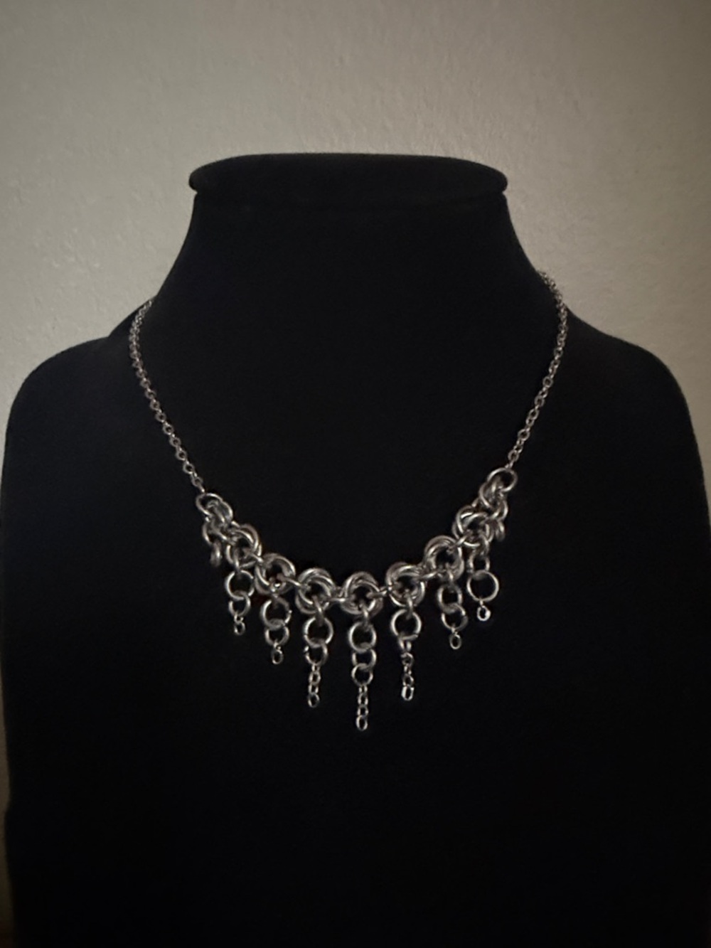 Chain Maille Gothic Silver Chain Link Necklace
